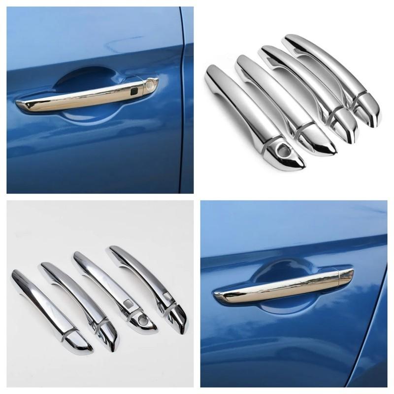 For Hyundai Elantra 2017 2018   LHD ABS Carbon Fiber Black Car Door Handle Cover Trims Sticker Car Styling Accessories