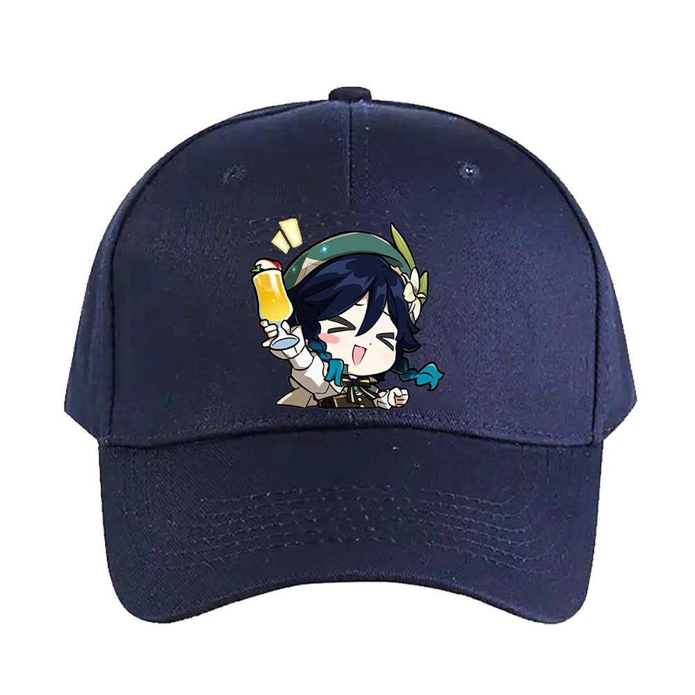 Genshin Impact Chibi Venti Cap Summer Woman Man Adult Casual Fashion Casual Adjustable Fishing Hat Sun Hat