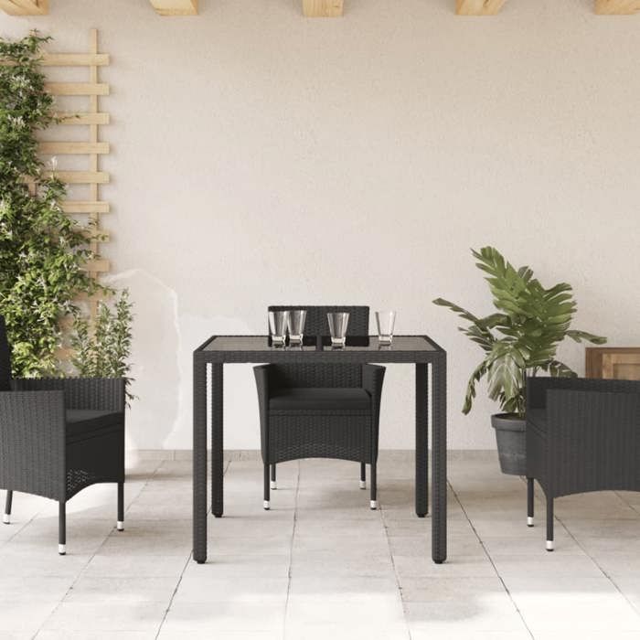VidaXL Table de Jardin Dessus en Verre, Table à Manger, Table de Repas, Meuble de Patio Terrasse Arrière-cour Extérieur, 365525