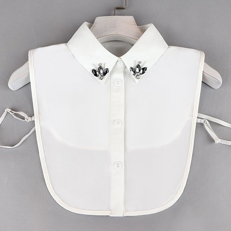 Μόδα Χρώμα Καραμέλας Λευκό Ψεύτικος Γιακάς Πουκάμισο Γυναικείο Ψεύτικος Γιακάς Μισό Πουκάμισο Μπλούζα Ψεύτικος Γιακάς Γυναικείο Πουλόβερ Πουκάμισο Αποσπώμενοι Γιακάδες