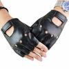 Fingerlose Handschuhe Punk Halbfinger Punk Lederhandschuhe Atmungsaktiv Unisex Synthetikleder Polyurethan Schwarze Fingerlose Handschuhe