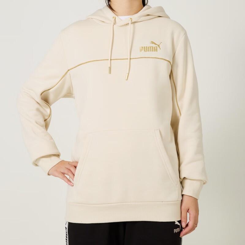 Puma Luxe Crew Embroidered Logo Sports Hoodie 'Beige' Men's 680141-87