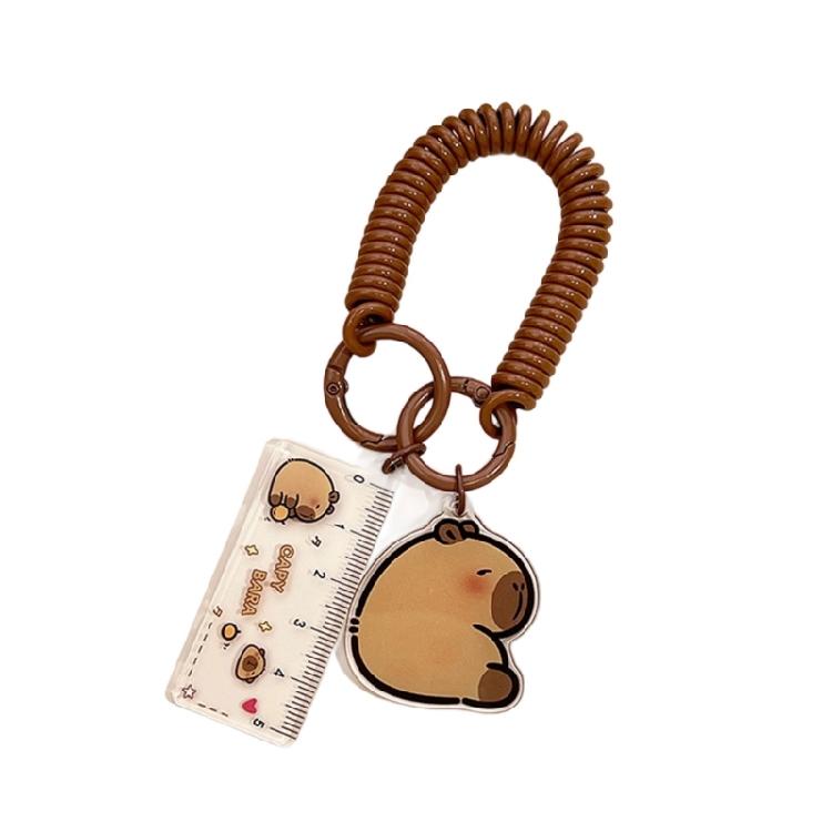 

Мультяшна капібара Брелок для ключів автомобіля Милий Брелок з 5-сантиметровою лінійкою Шарм для сумки Креативний Брелок Підвіска Прикраси для сумки