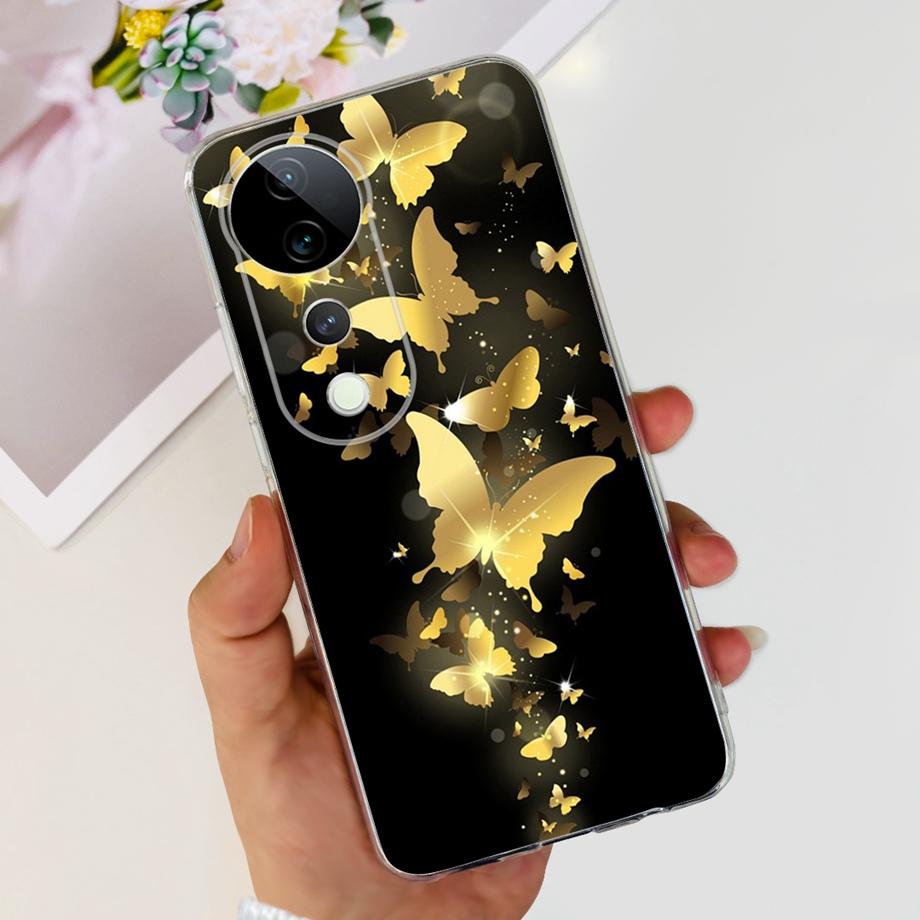 For Vivo V40 / V40 SE / V30 / V30 PRO / V30 Lite Back Cover Case Soft Clear Silicone Shockproof Protection Funda Women Fashion
