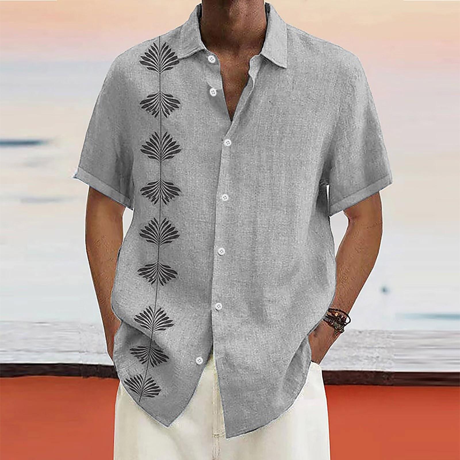 

Дизайнерские весенне-летние мужские повседневные хлопковые льняные рубашки с коротким рукавом, свободные рубашки XXXL