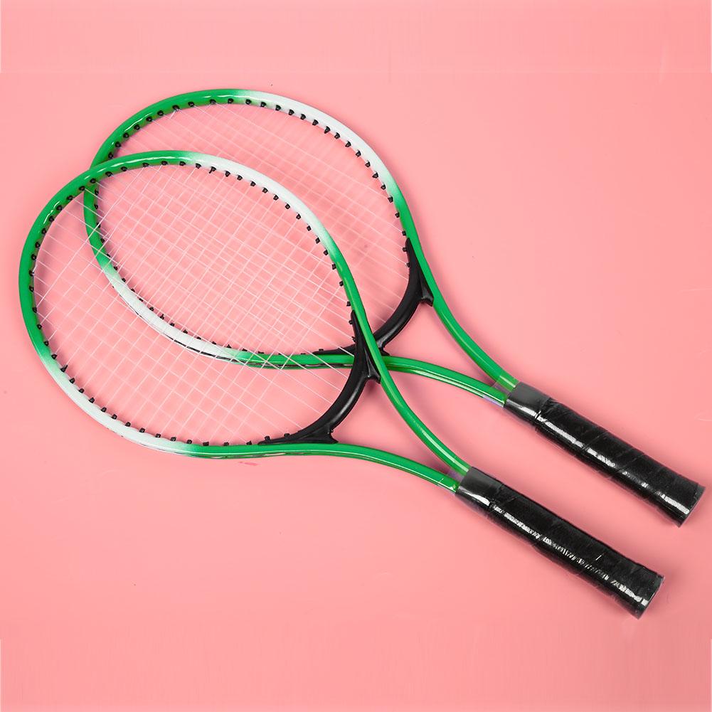 Iron Alloy Children Tennis Racket Beginner Practice Racquet with and Carry Bag(Green)