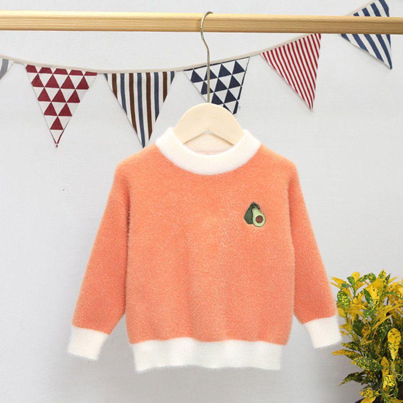 

Свитер из норкового велюра с круглым вырезом для девочек - Толстый, теплый, стильный для осени/зимы 2025 120