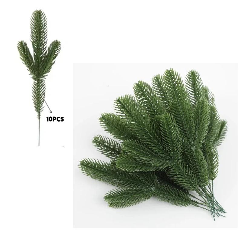 

10 шт. Искусственные сосновые ветки Рождественский падуб Красные ягоды Стебли Для рождественской елки DIY Венок Украшения Рождественское украшение для дома