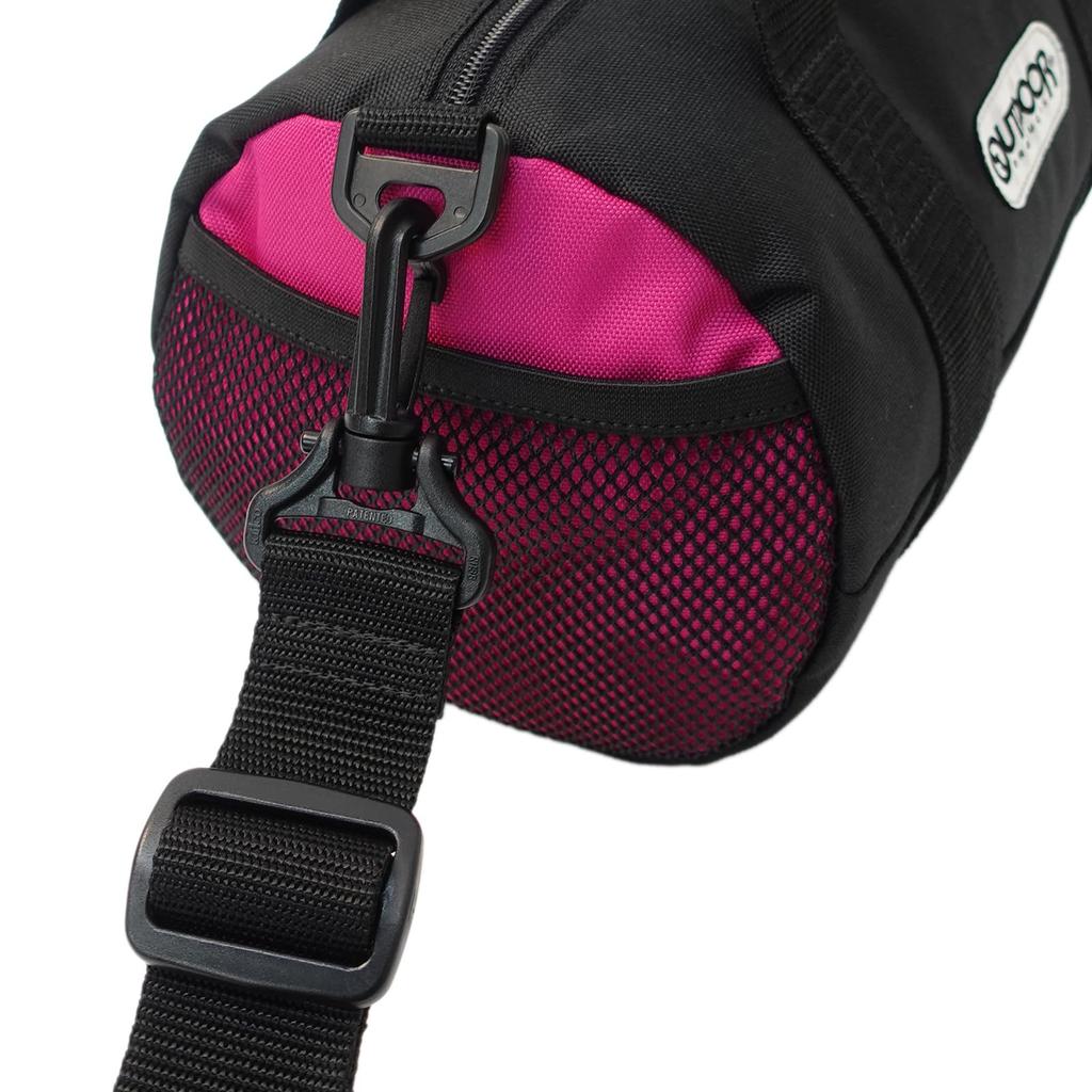 Outdoor Products Mini Boston Bag, 2-Way, with Shoulder Strap, Compact Design, and Pocket, Solid Color, Basic Rough, Black 2