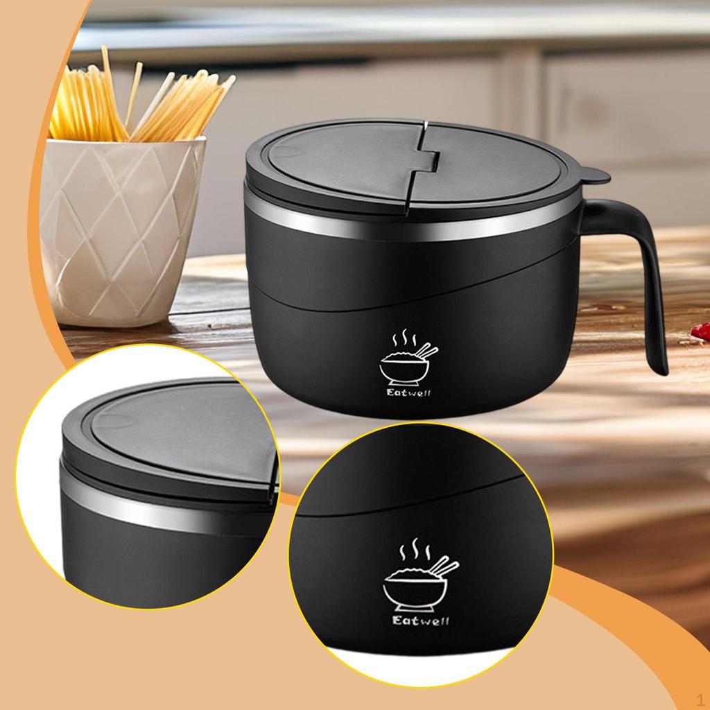 with Lid, Round Soup Bowl, Kitchen Utensil, Household Accessory, Large Capacity Cereal Container,
