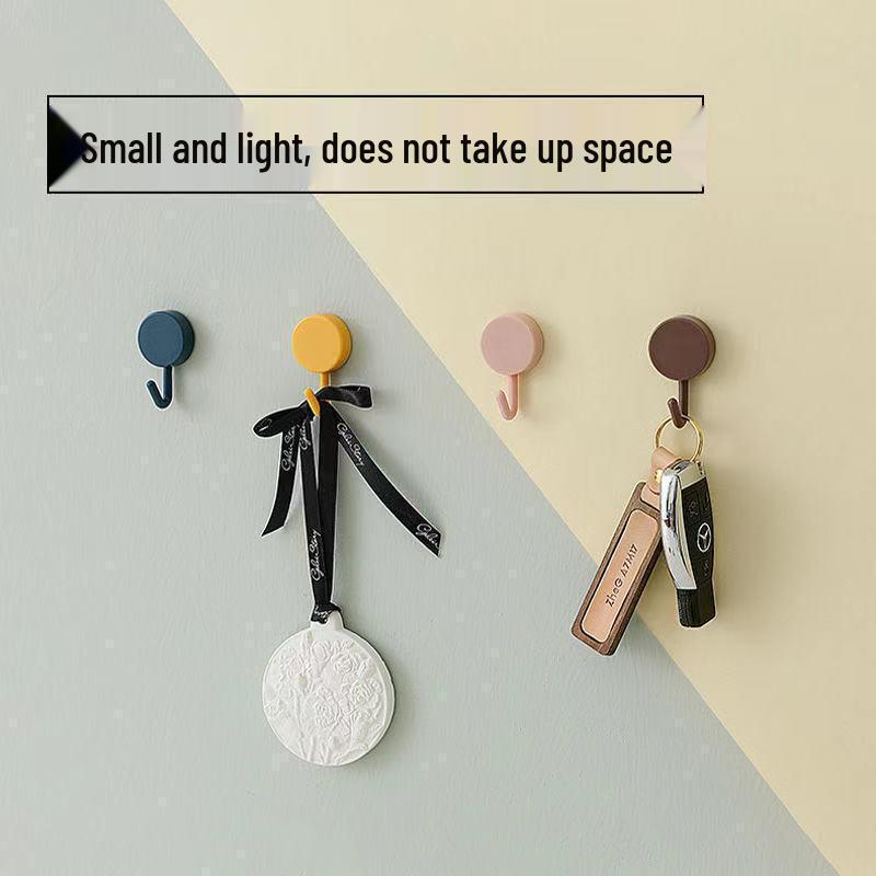 Nordic Round Adhesive Wall Hook: Strong, Traceless, Creative Plastic Design