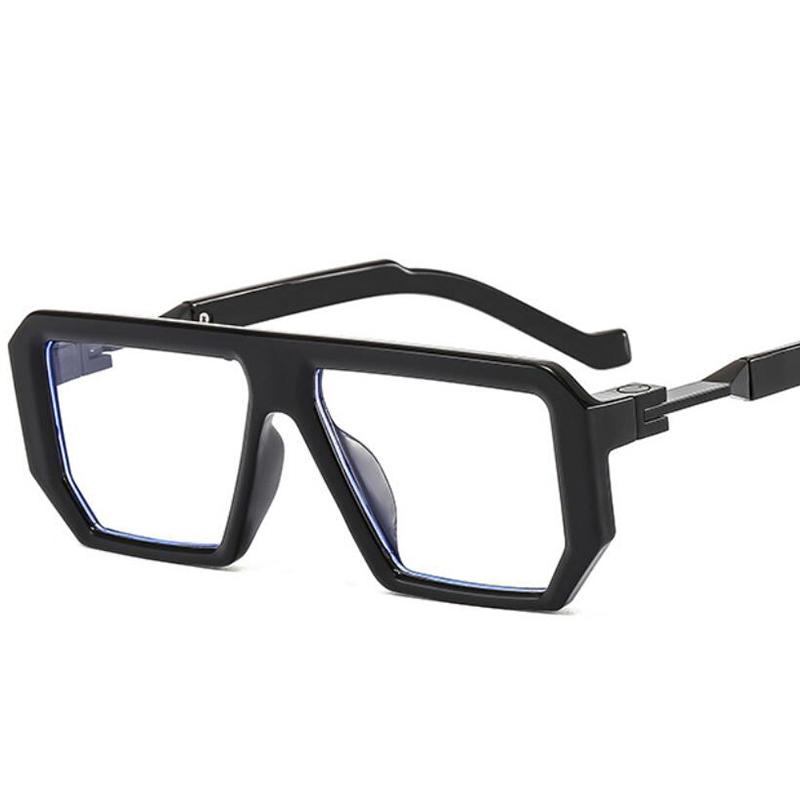 Vintage Rectangular Men'S Reading Glasses Transparent Computer Large Square Blue Light Filteringweight Glasses Frame Punk Far-Sighted Eyewear +1.5