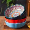 Bohemian Ceramic Rice Bowl Value Fruit Salad Bowl Creative Retro Household Noodle Eating Rice Small Bowl Kitchen Tableware New
