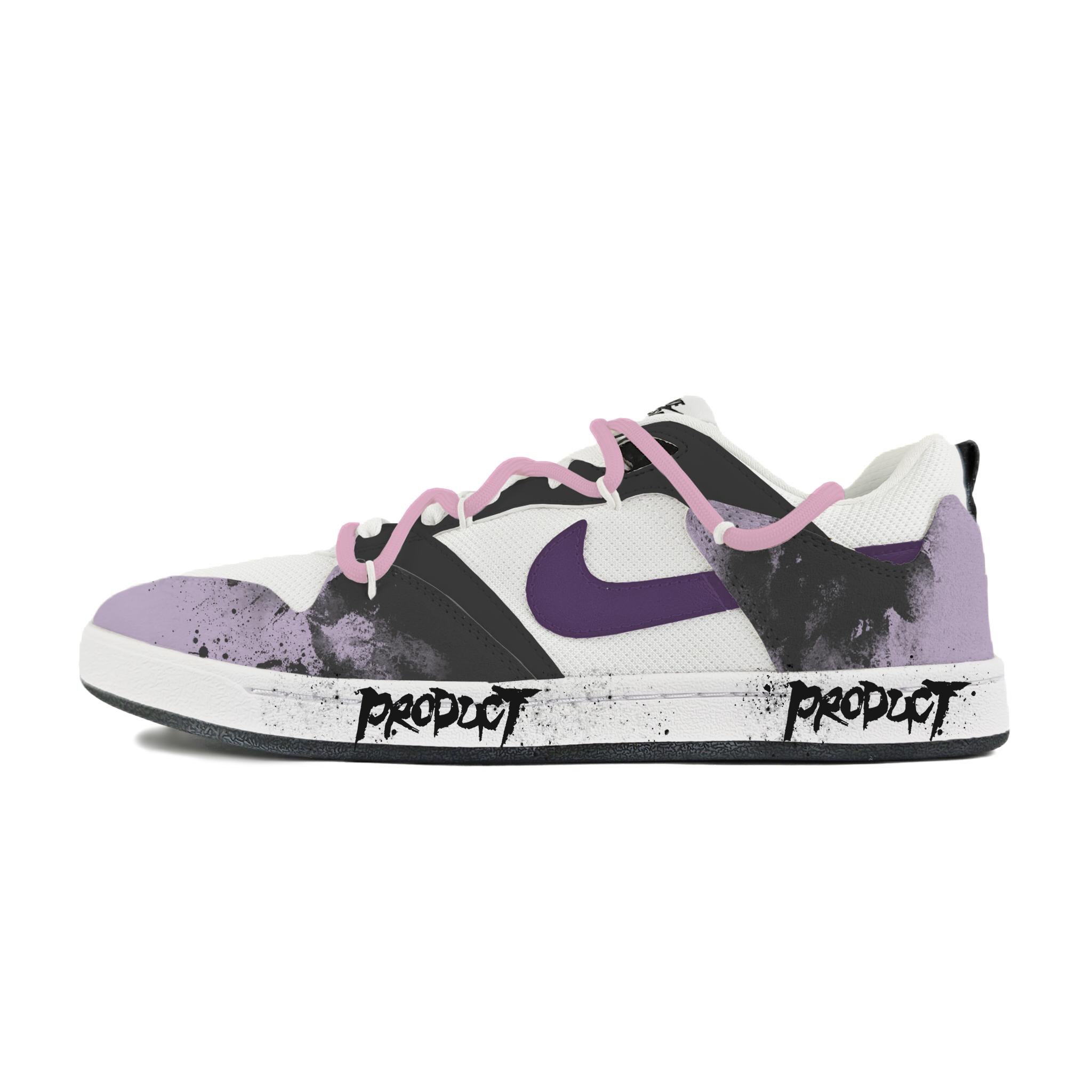 

Nike SB Alleyoop Abrasion Resistant Low top Skateboard Shoes Men s White Black Purple CJ0882-100(Team352-) 44