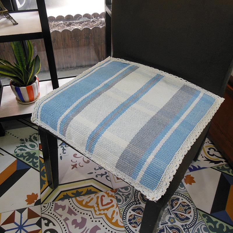 Seat Cushion Lace-up Thick Fabric Four Seasons Seat Cushion Summer Cotton Linen Office Student Dining Chair Stool Cushion
