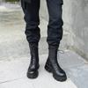 Fashion Women's Boots Fashion High-top Leather Boots Lace Up Platform Boot Side Zipper Ankle Boots for Women Motorcycle Boot Botas Mujer