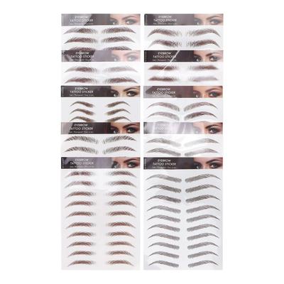 10pcs Temporary Brow Tattoo Waterproof Disposable 6D False Eyebrow Tattoos Stickers