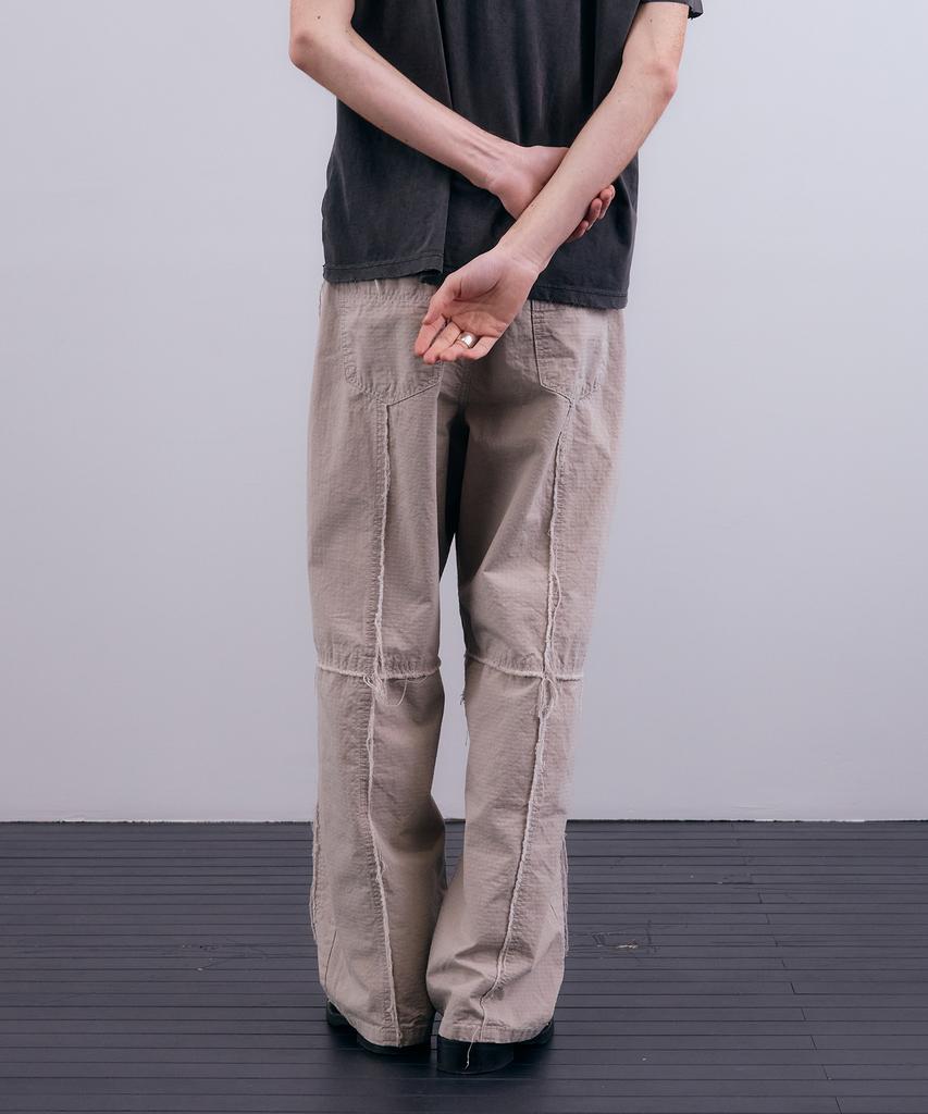 NUAKLE (M) Grid Damage Pants_Oyster