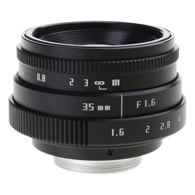 Large Aperture Camera Lens Accessories 35mm F1.6 C-Mount CCTV Camera Lens Replacement for M4/3 Mount Camera Adapter