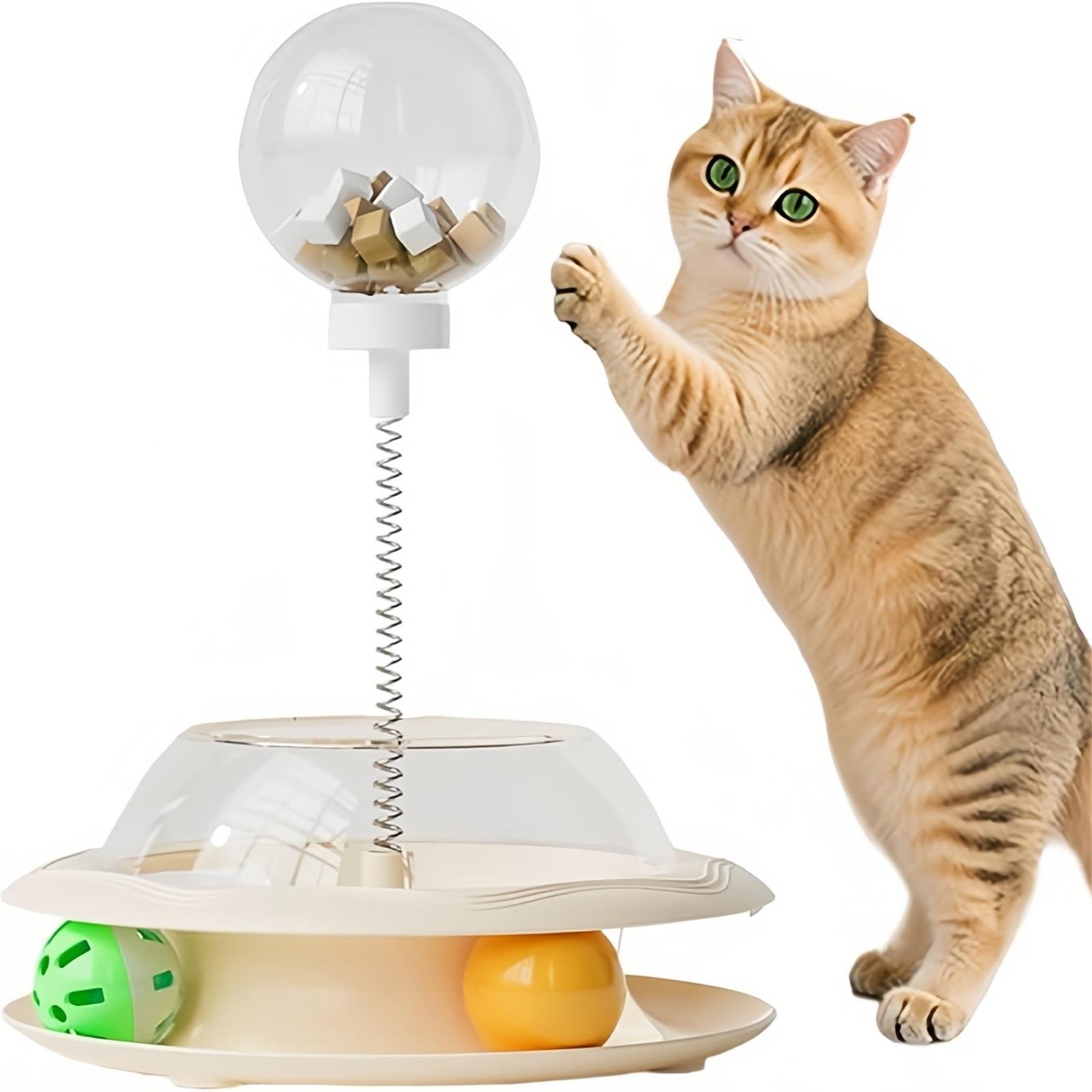 

Dispenser Toy – PP Stainless Steel | Interactive Toy With Spring Teaser Wand And Balls |Enrichment Feeding Game For Pet Training Hunting Simulati One Size білий