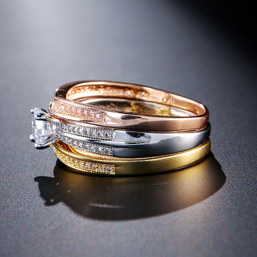 Three-color Three-piece Joint Ring Set