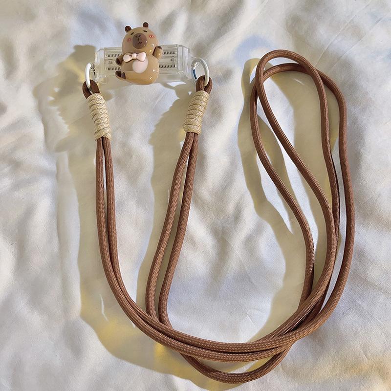 Cartoon Creative 3D Capybara Back Clip - Headphone Case with Lanyard, Universal Phone Chain, Crossbody DIY Chain