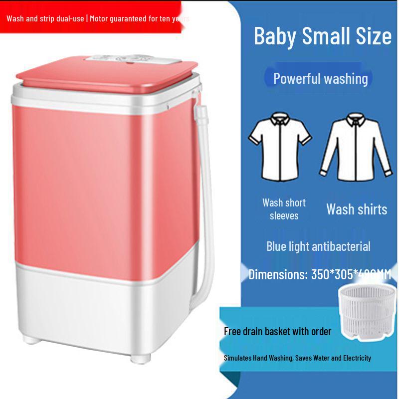 Compact Semi-Automatic Mini Washing Machine for Dorms & Home - Ideal for Students, Infants, and Children.