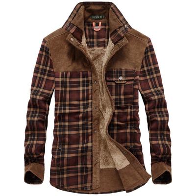 Hemd Herren Langarm Samt Top Herbst und Winter Neue Herren Casual Europäische und Amerikanische Herren Samt Verdickt Warm Hemd
