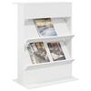 Magazine Shelf with Shelves White 70 x 41 x 96 cm Engineered Wood