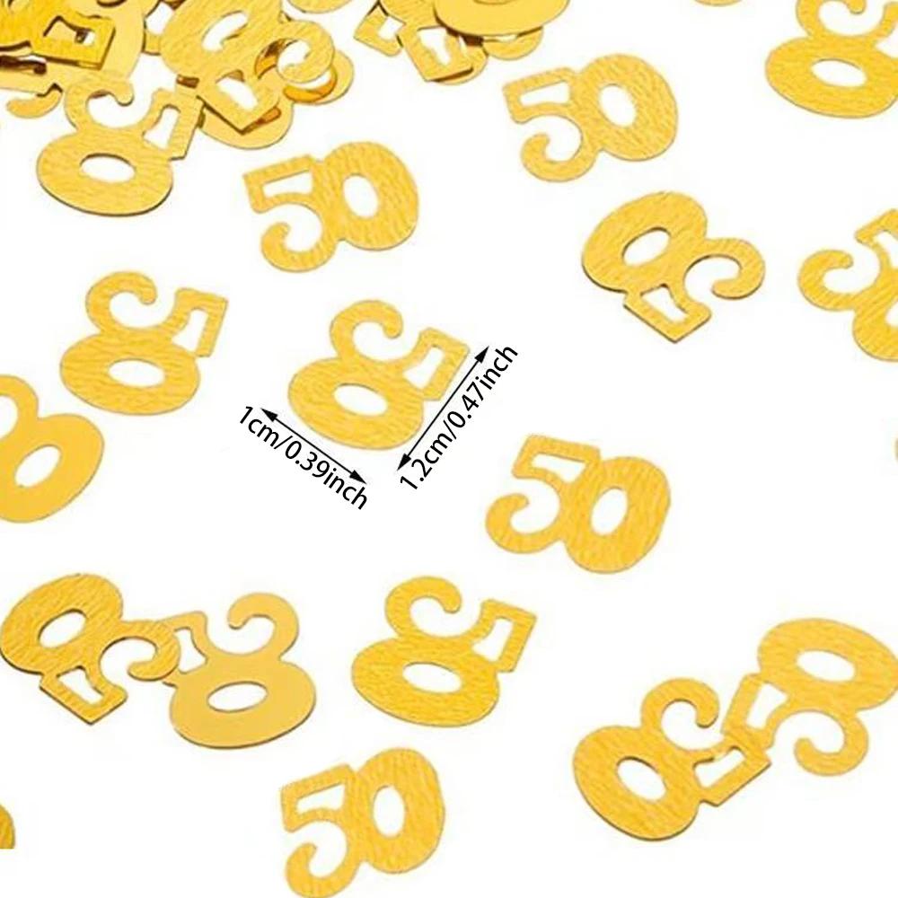 Runtow 20g/bag Gold Paper 50 Confetti , Happy Birrthday Party Decorations ,50th Birthday Anniversary Paper Scraps