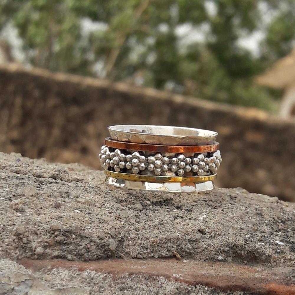 925 Sterling Silver Spinner Ring, Thumb Ring, Meditation Ring, Handmade Ring, Anxiety Ring, Designer Ring, Fidget Ring, Gift For Her