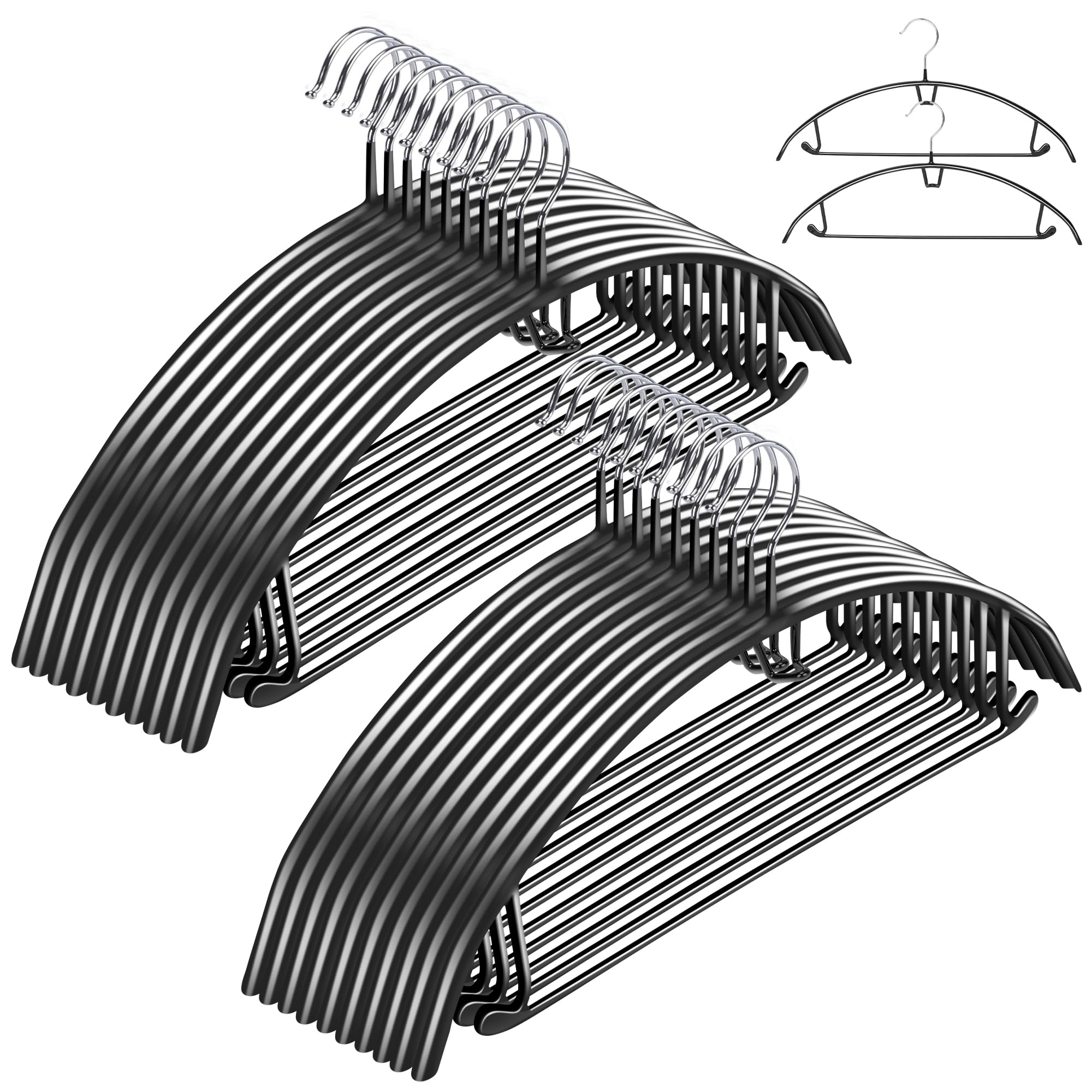 for 3x Storage Hangers by TITIROBA Prevents Leaves No with Connecting Black [Connectable Capacity] 20-Pack - Non-Slip, Decay, Marks, Hooks, чёрный