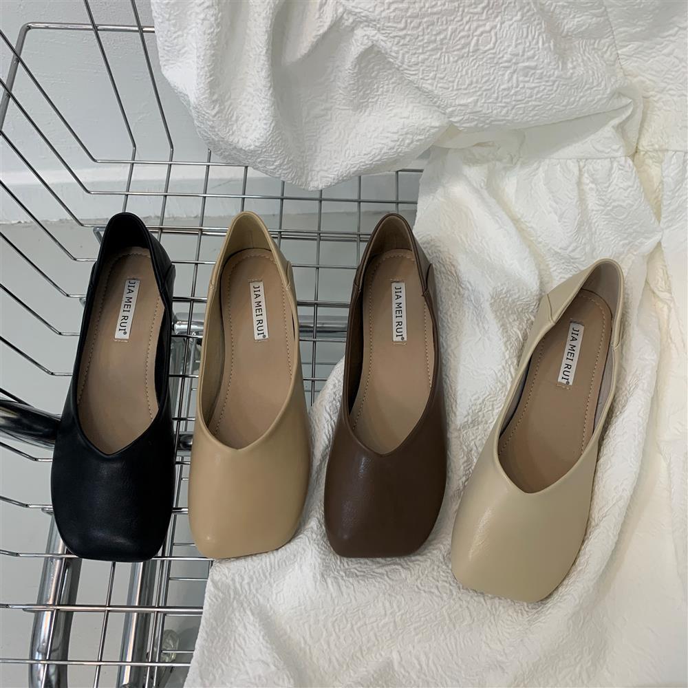 Fashion Women Cute Light Weight Spring Slip on Leather Flat Shoes Lady Casual Brown Office Casual Single Shoes Loafers Zapatos De Mujer