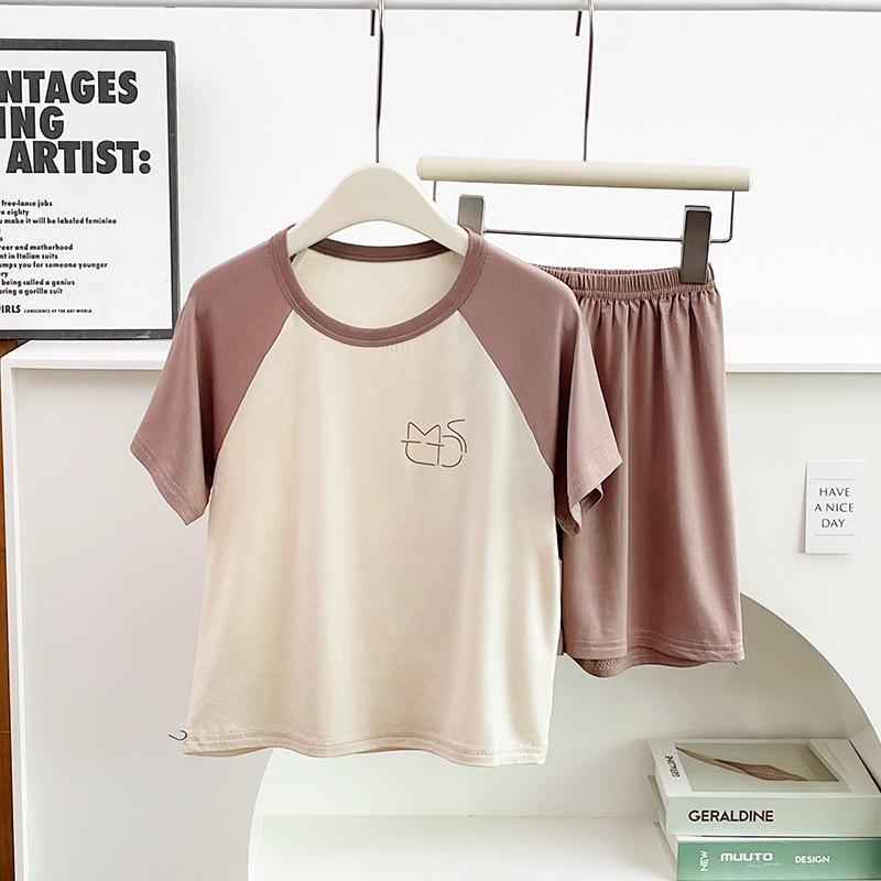 Modal Summer Pajamas: Ice Silk Short-Sleeve Set for Boys and Girls 