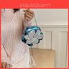 Borsa da sera a pochette con fiore in acrilico per donna con manico a catena e chiusura a lucchetto