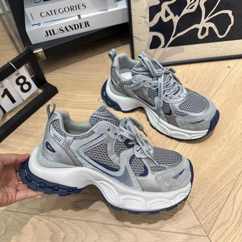 

Women Chunky Sneakers Fashion Mesh Breathable Lightweight Platform Shoes Outdoor Versatile Casual Sports Shoes Tenis De Mujer 35 сланец синий