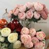 10-Head Artificial Peony Bouquet - Core-Filled Wedding & Home Décor Flower Arrangement
