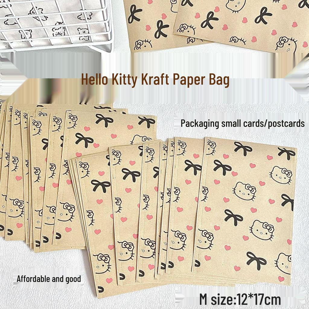 Cute Kitten Kraft Paper Gift Bag for Holidays, Birthdays, and Storage