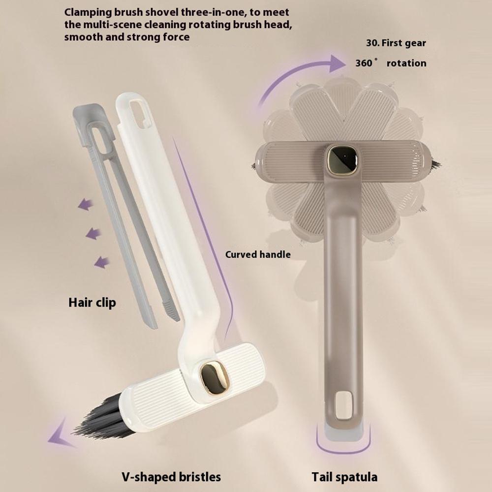 Rotating Cleaning Brush Hard Bristle Bathroom Tile Scrubber Floor Wall Crevices Grout Cleaning Brush