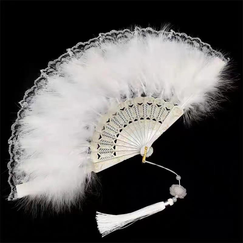 Classic Lace Folding Fan, Dark-themed Lace Fan