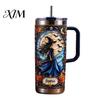 Travel Coffee Mug with Lid 40oz Witch Tumbler, Halloween Gothic Stainless Steel Cup Reusable Insulated Metal Tumbler Handle, Cup, Gifts for