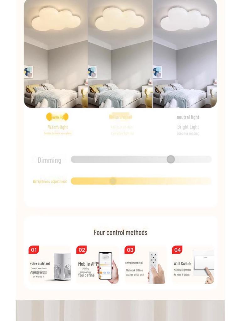 Creative Modern Cream Style Ceiling Lamp for Children's Bedroom and Study, Eye Protection Design