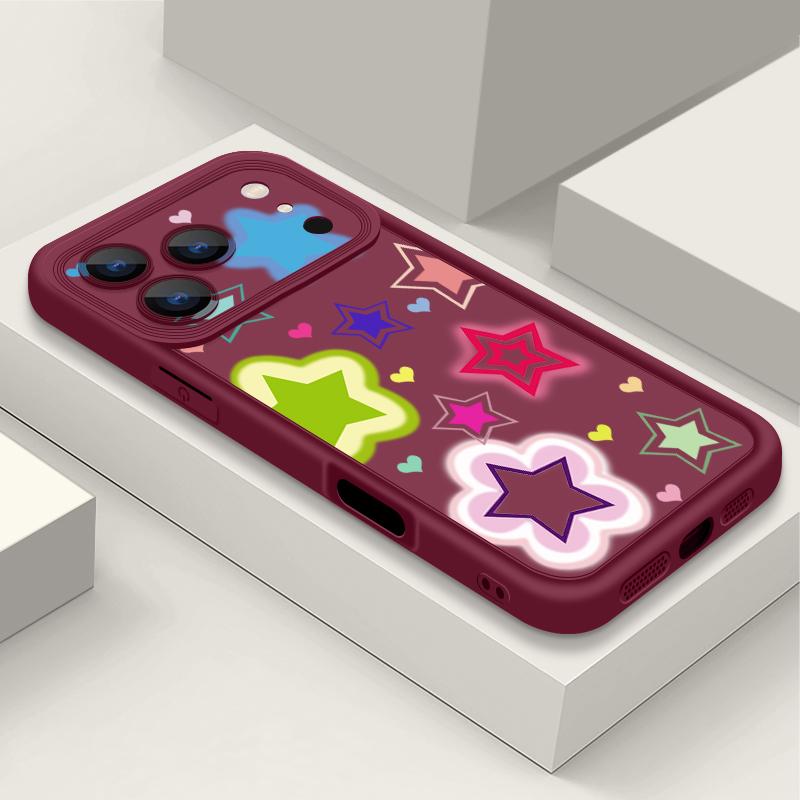 Shockproof Phone Case For iPhone 17 Pro Max Blended Colorful Stars Pattern Silicone Cover For iPhone 16 Pro Max Cover iPhone 15 14 13 12 11 16E