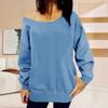2025 Casual European & American Solid Color Women's Off-Shoulder Sweatshirt