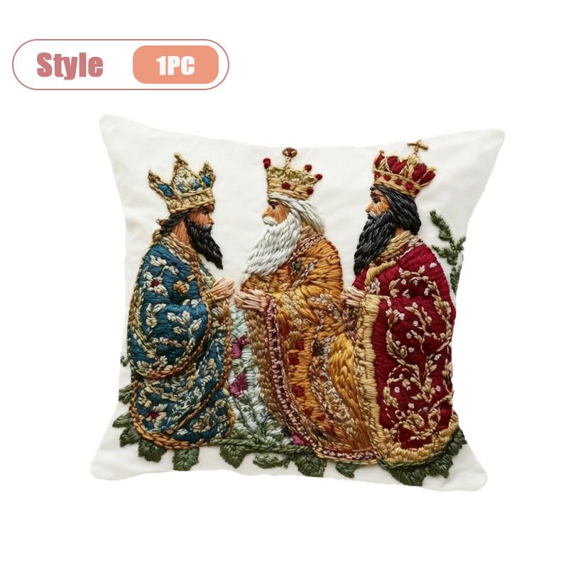 

Enchanting Three Kings 2D Printed Pillow Cover Zipper Closure for Living Room Sofa Bedroom Decor Single Side Cushion Case