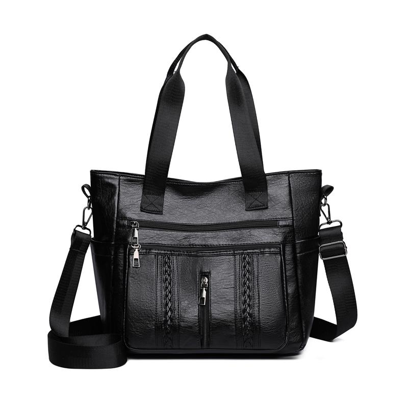 Bolso de hombro de gran capacidad para mujer, bolso de mano de PU, bolso de mano