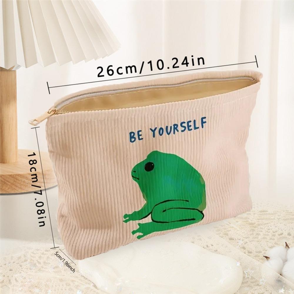 Lip Pattern Printed Makeup Bag Lightweight with Zipper Cosmetic Storage Bag Tiger Cat Frog Leopard Print Clutch Bags Travel