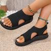 Dámské boty Léto 2024 Pohodlné Ležérní Sportovní Sandály Dámské Plážové Sandály na Klínku Dámské Platformové Sandály Římský Trend Nadměrná Velikost