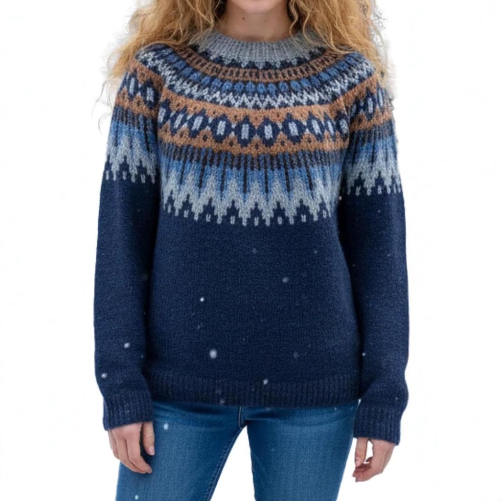 2026 Women's Trendy Color Block Knitwear: Loose, Versatile Sweater for Daily Fashion