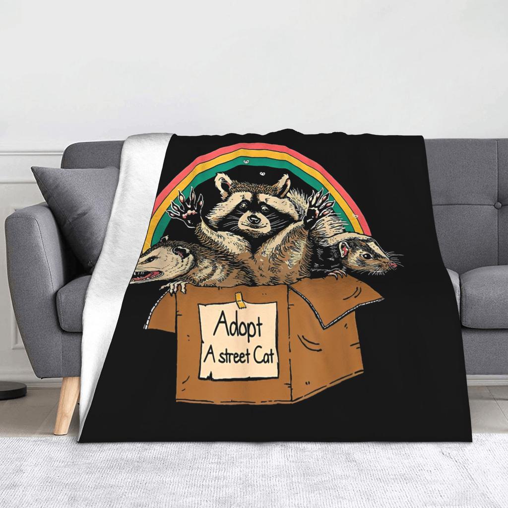 Starry Night Opossum Van Gogh Possum Funny Rodent Blankets Breathable Soft Throw Blanket for Bed Outdoor Plush Thin Quilt